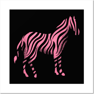 Pink zebra sticker, textured animal Posters and Art